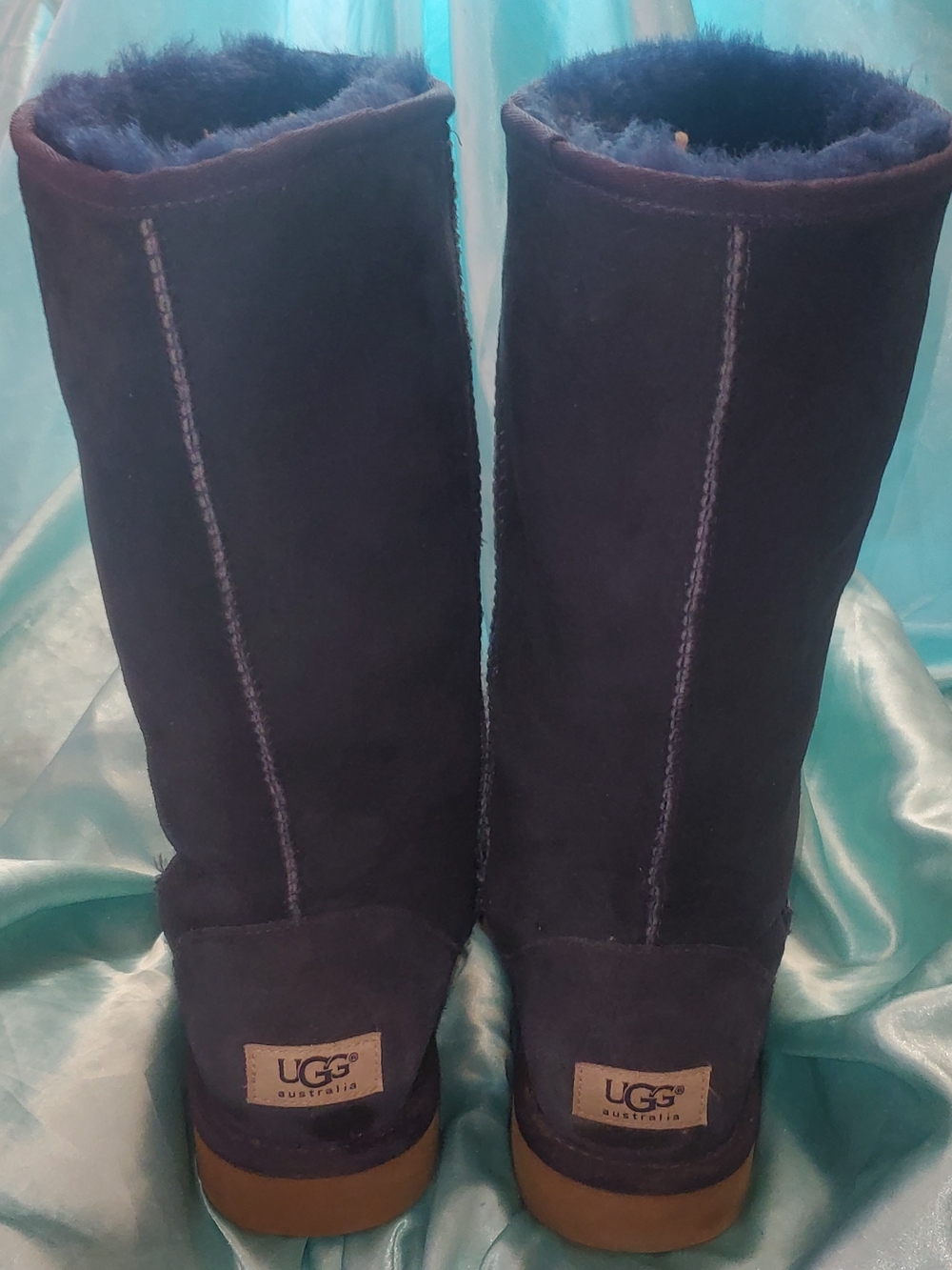 UGG Classic Tall Suede/ Sheepskin Boots in Navy Blue Size 7